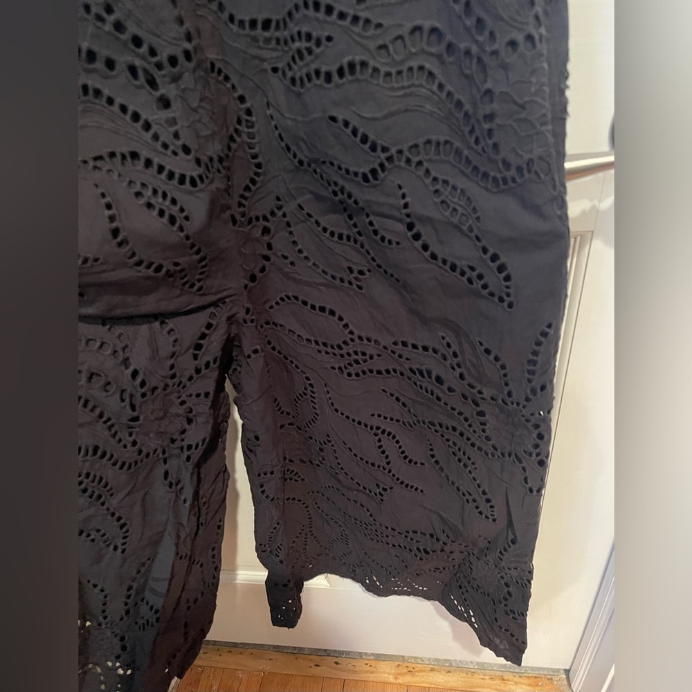 Maeve by Anthropologie Chrysanthemum Black Wide Leg Jumpsuit S - Picture 3 of 8